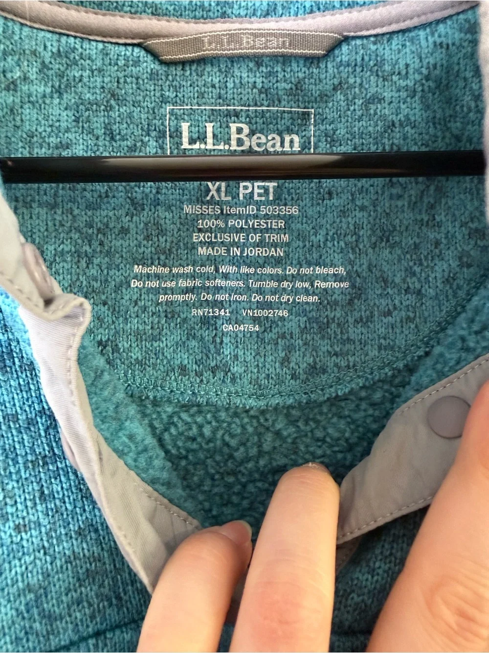 L.L.Bean Teal Blue Fleece Pullover